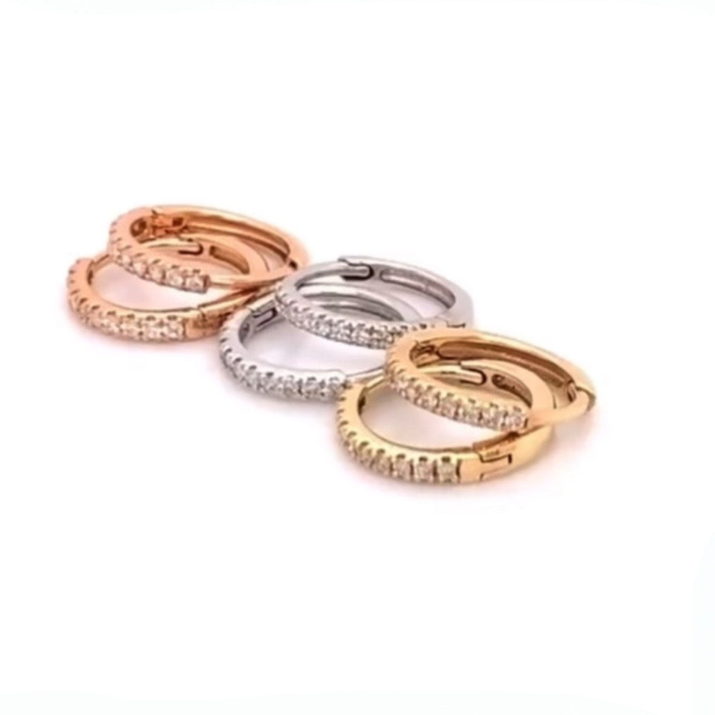 9ct Gold Huggie Earrings in yellow, rose and white gold options