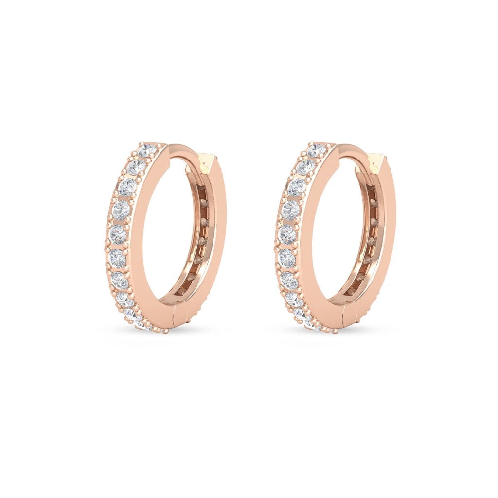 9ct Gold Huggie Earrings in rose gold