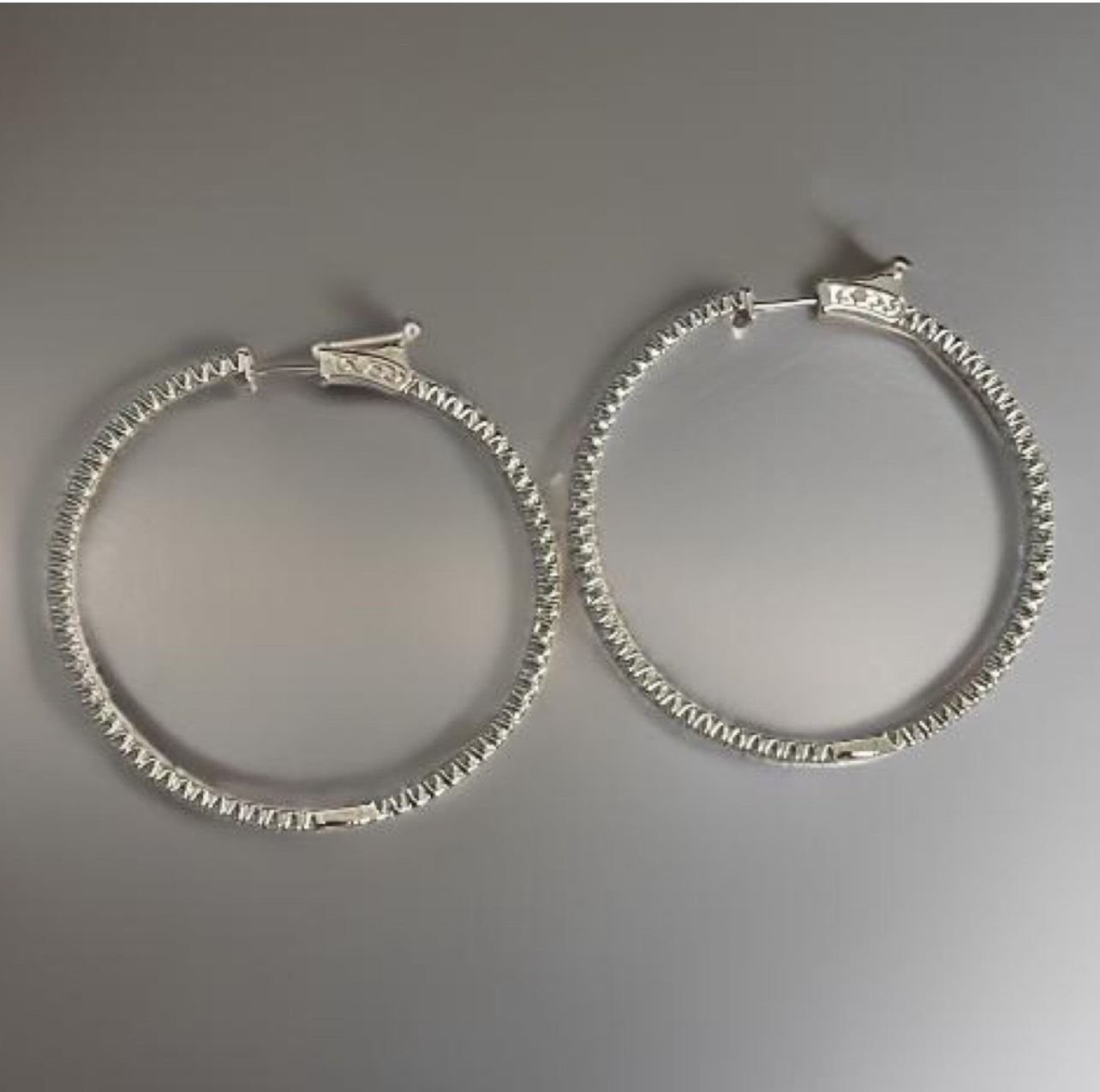 Dazzling Hoop Earrings 50mm Diameter with cubic zirconias
