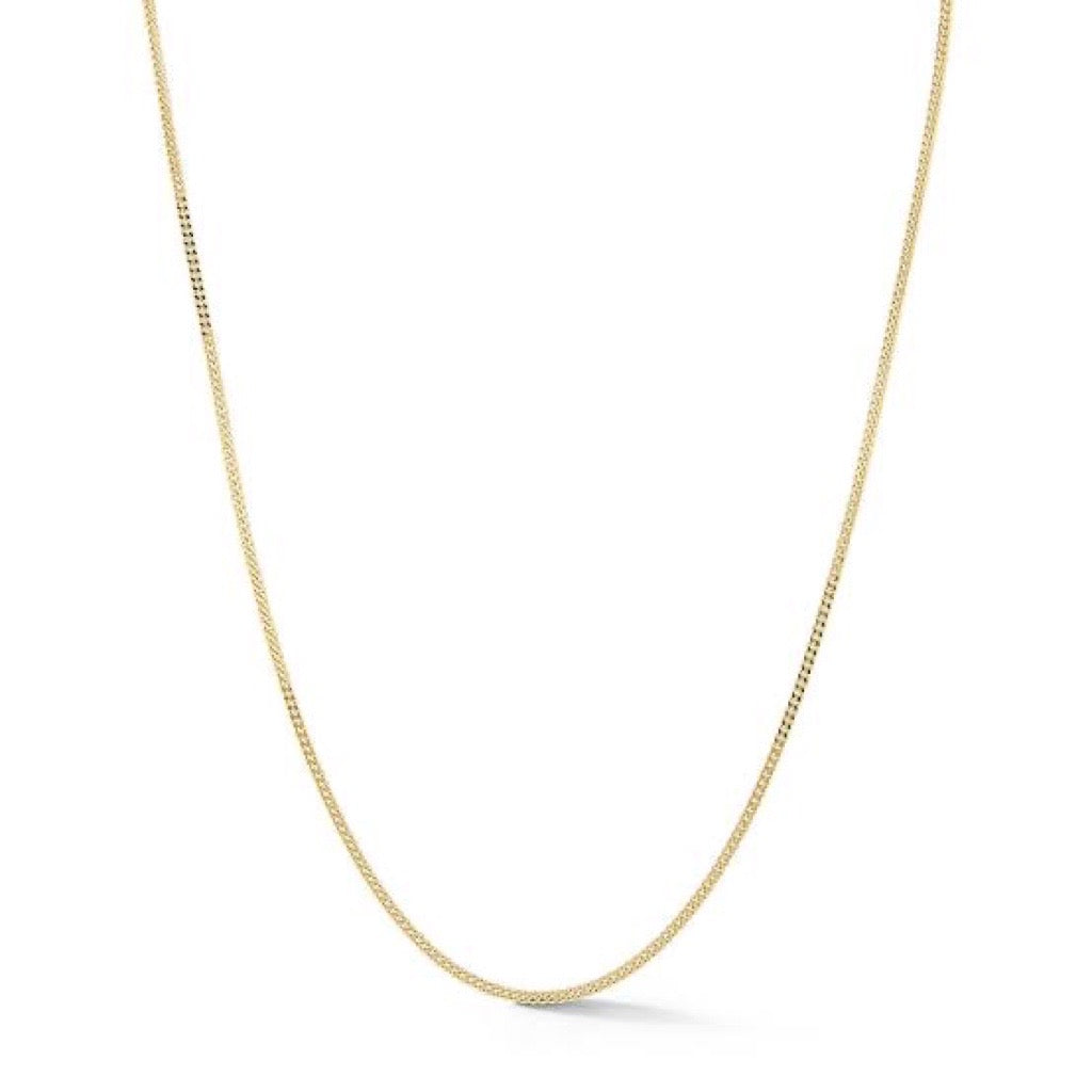 thin curb necklace in 9kt yellow gold