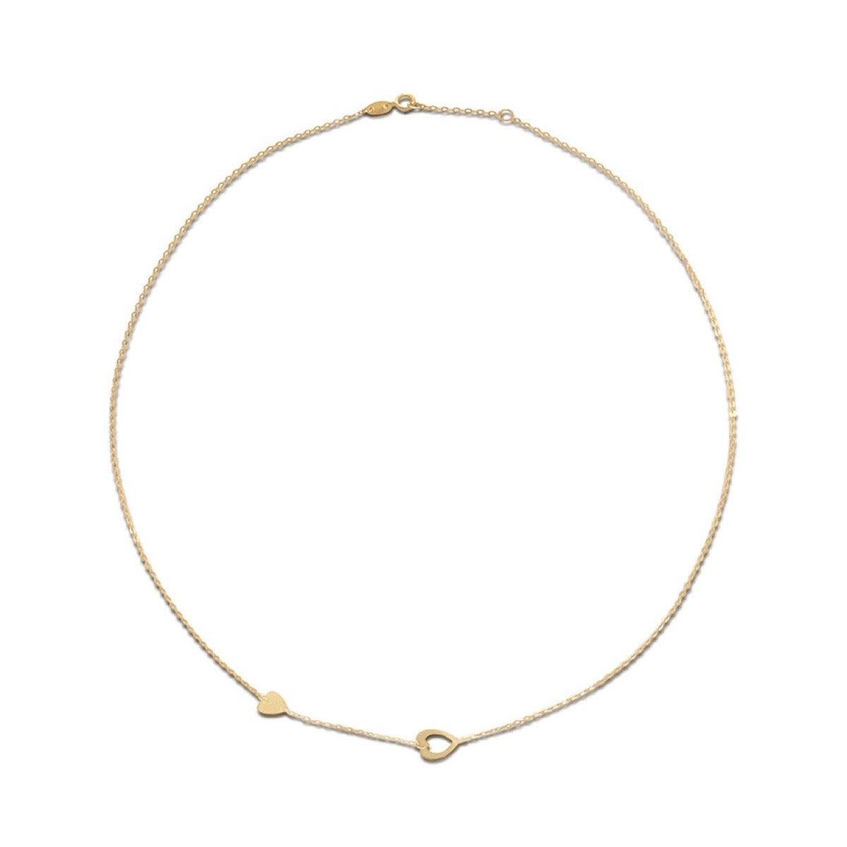 9ct yellow gold necklace with heart charms