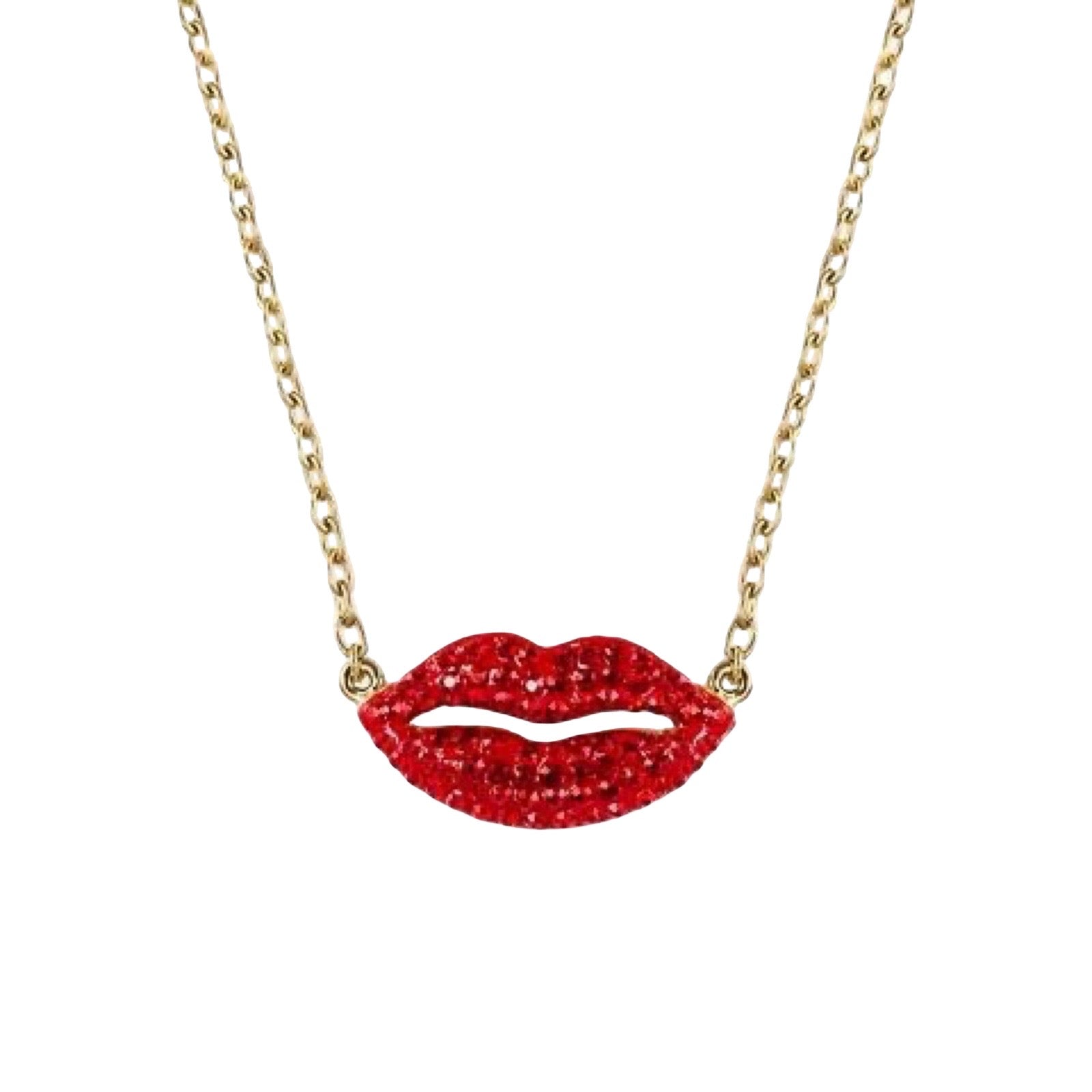 red lips necklace