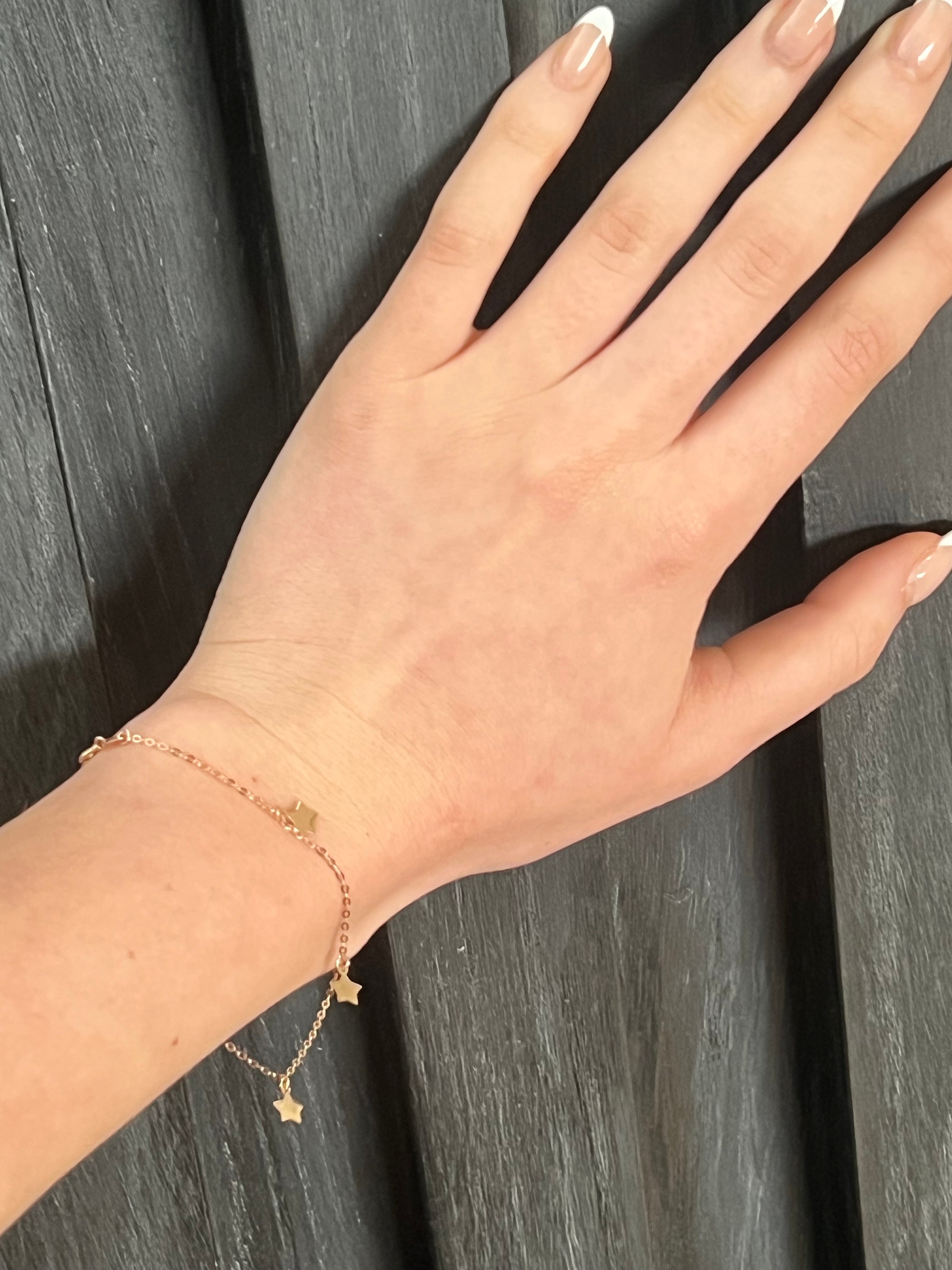 9ct Gold Star Charms Bracelet