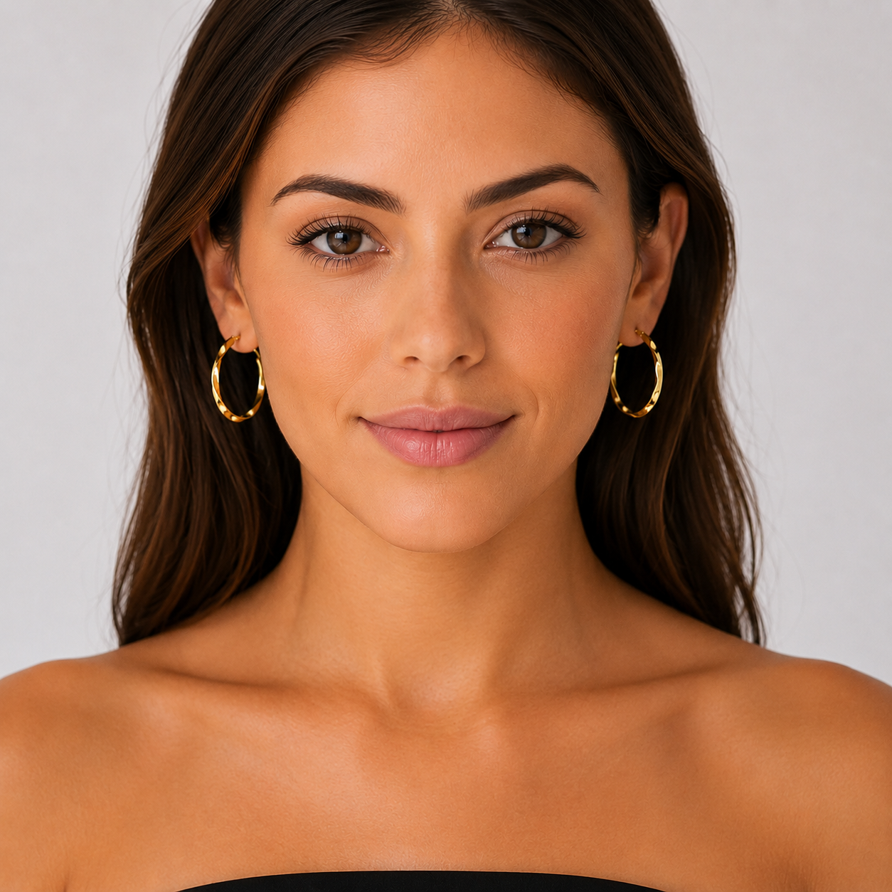 9ct Yellow Gold 30mm Diameter Twisty Hoops
