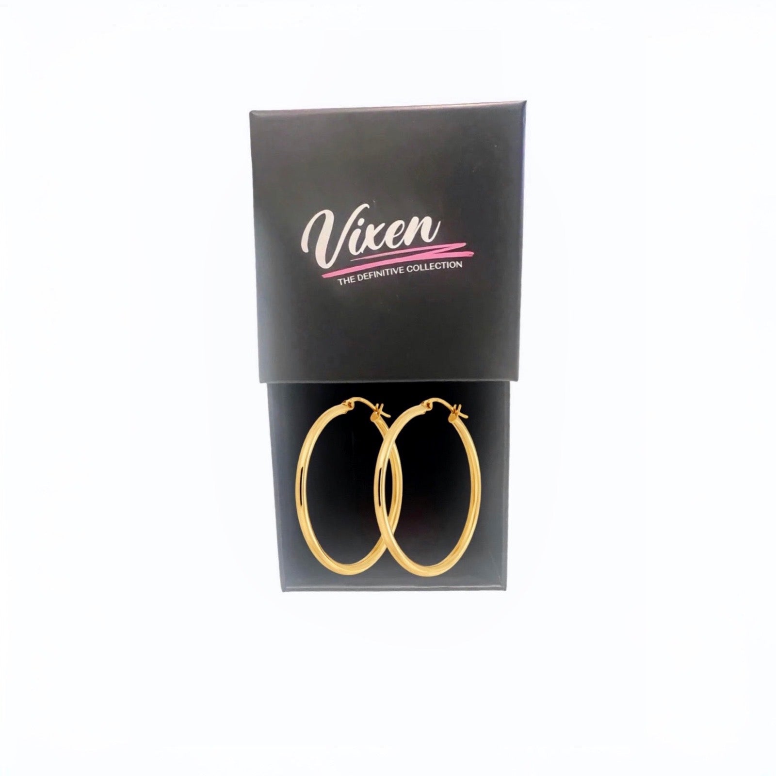9ct Yellow Gold Hoop Earrings 30mm x 2mm