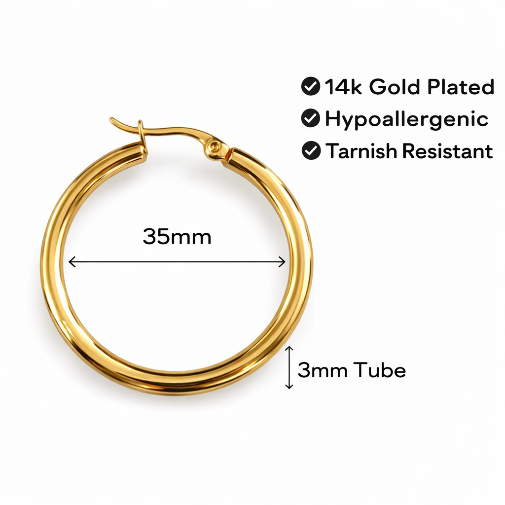Classic 14k Gold Plated Hoops