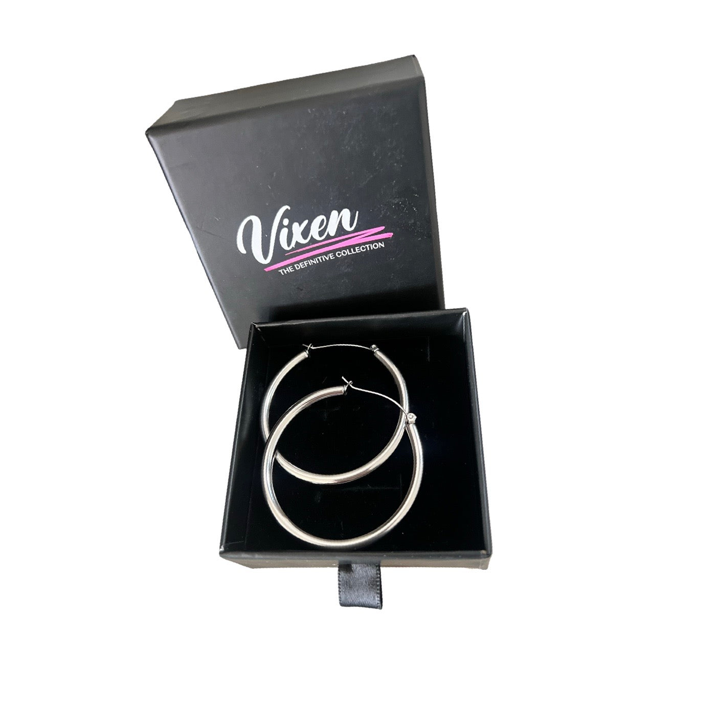 50mm x 4mm Silver Hoops Earrings