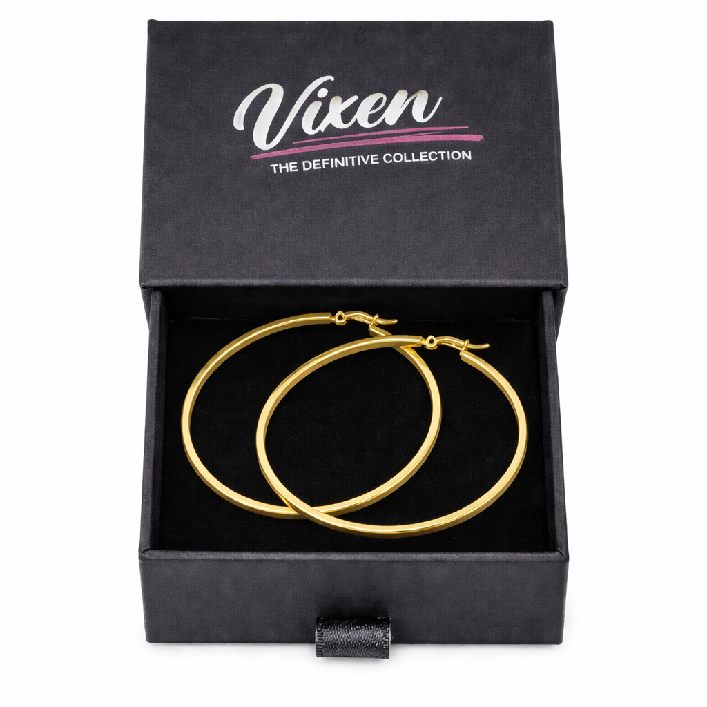 50mm hoop earrings 14k gold plated