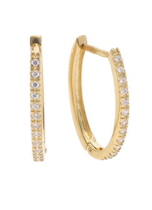 9ct Yellow Gold Oval Hoop Earrings