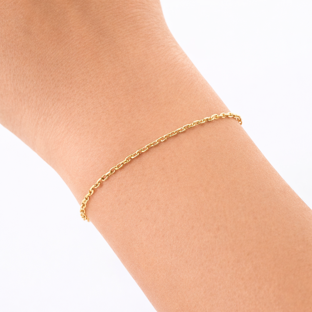 Anchor Bracelet Rolo Link - 9kt Gold