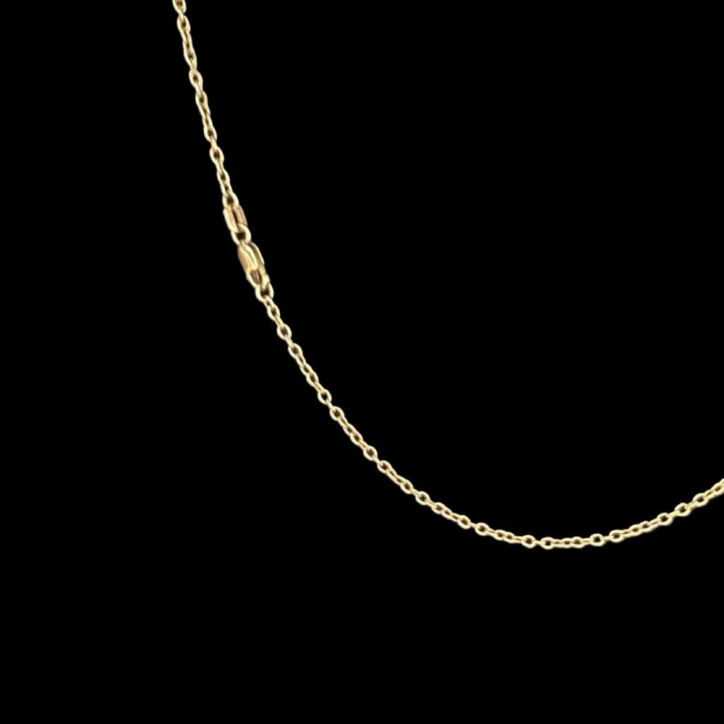 yellow gold anchor necklace  rolo link