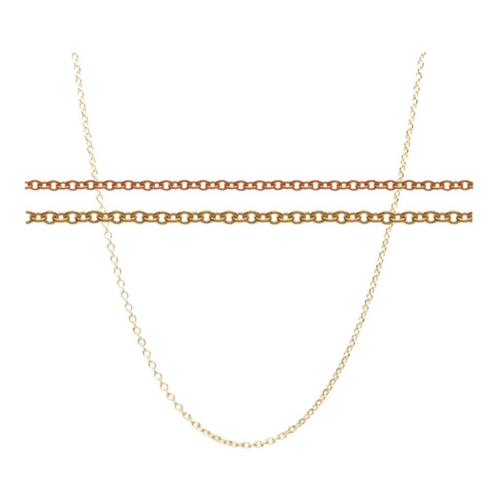 Anchor Necklace - Diamond Cut - 9kt Yellow Gold and Rose Gold (1.4mm wide)