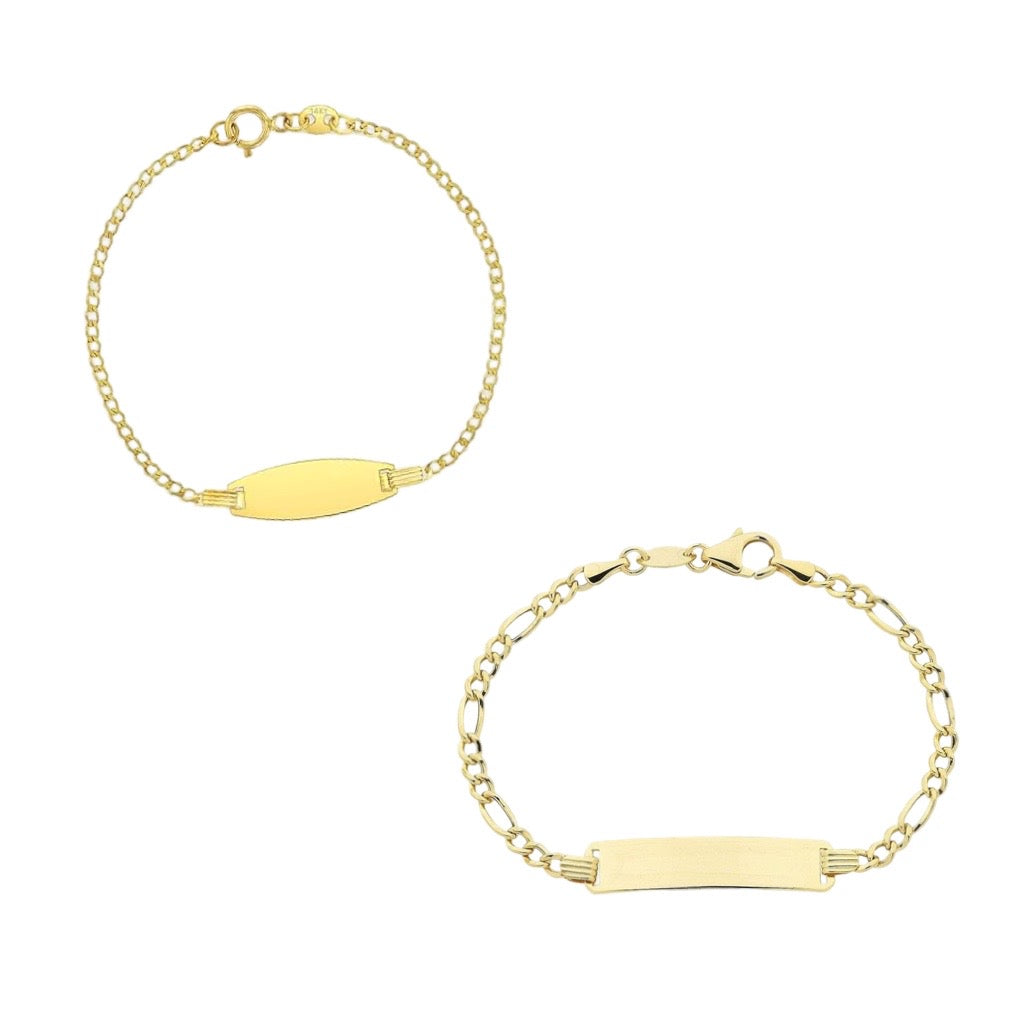 baby id bracelets in 9kt gold