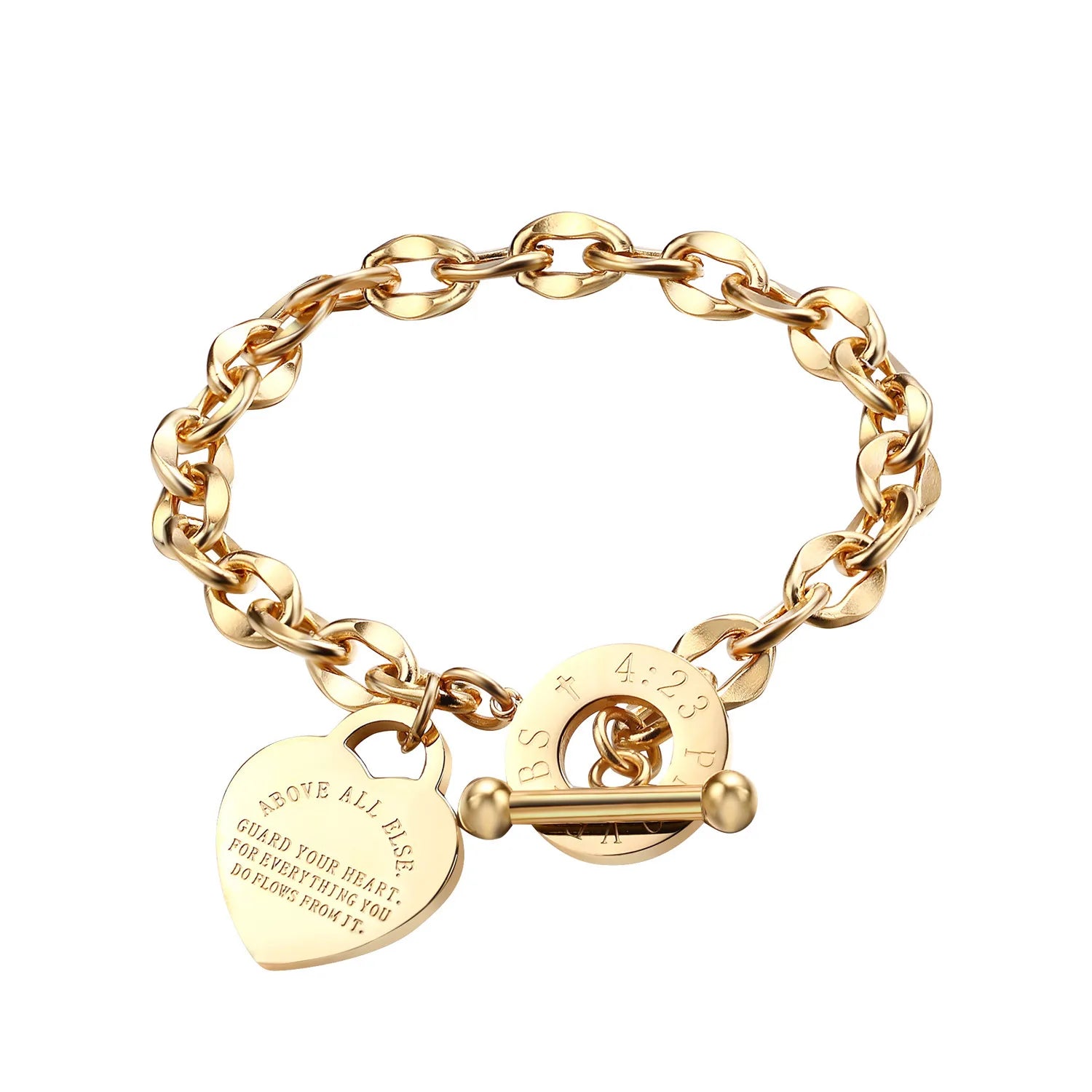charm bracelet in stainless steel gold plated