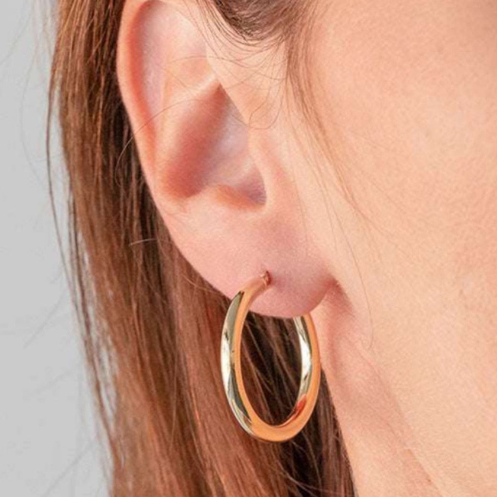 Charming Chunky Hoops  - 9kt Yellow Gold  (20mm x 3mm)