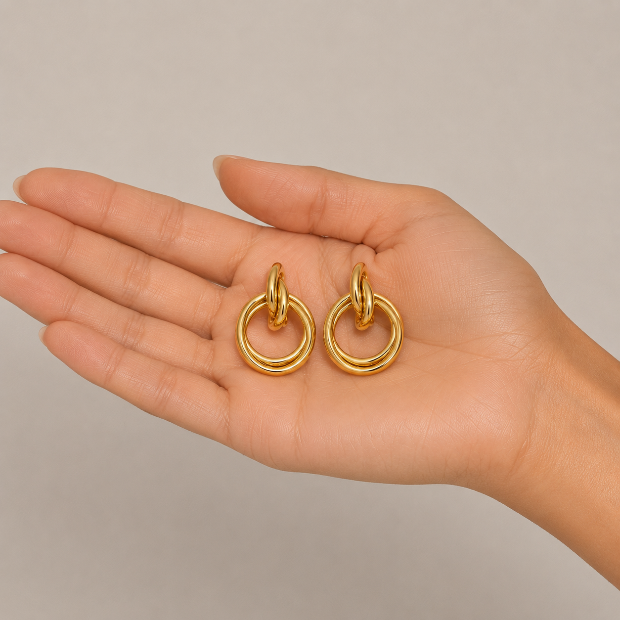 Vixen Contemporary Statement Hoop Earrings 4cm x 3cm