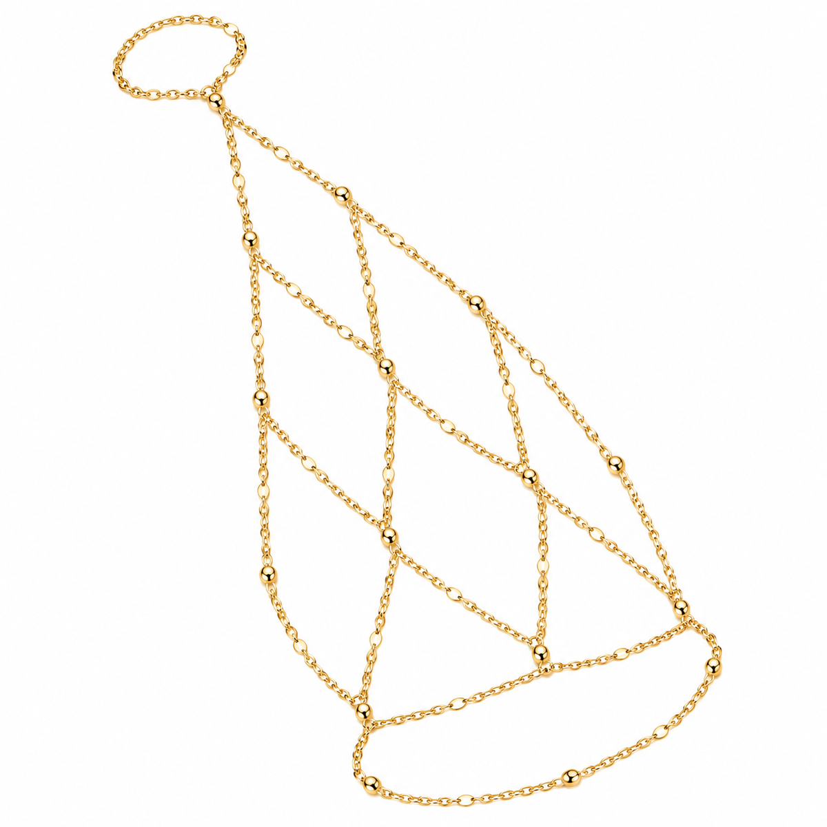 Vixen Gold Plated Diamond Lattice Hand Chain Bracelet