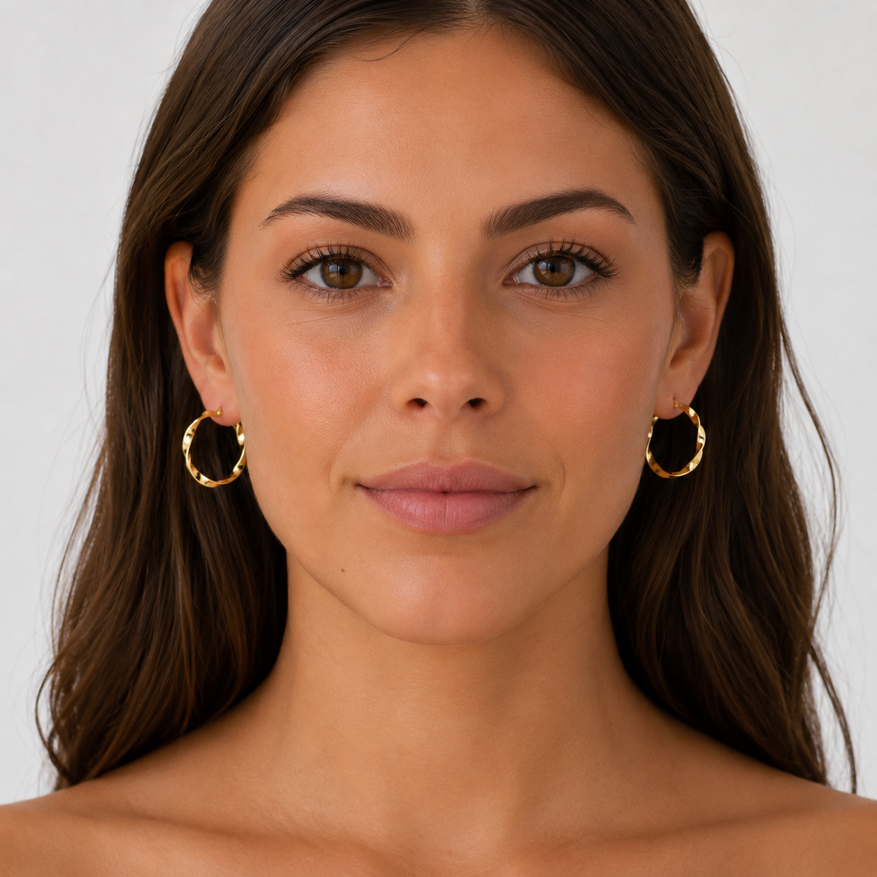 9ct Yellow Gold Twisted Hoop Earrings – 20mm