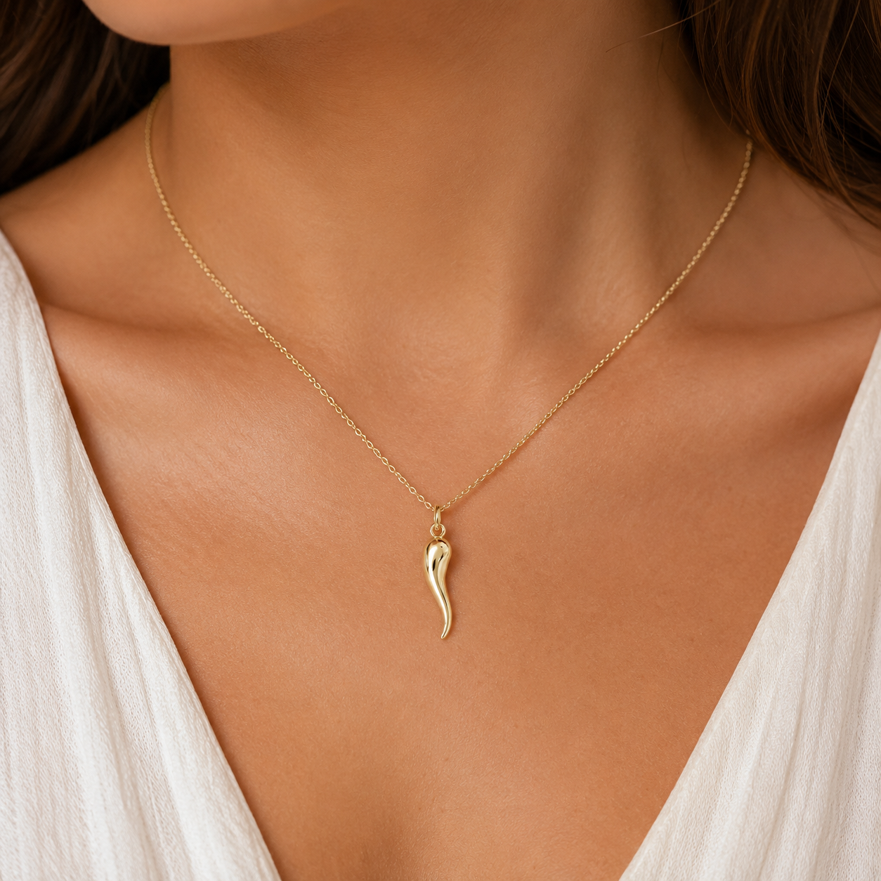 9ct Yellow Gold Italian Lucky Horn Charm