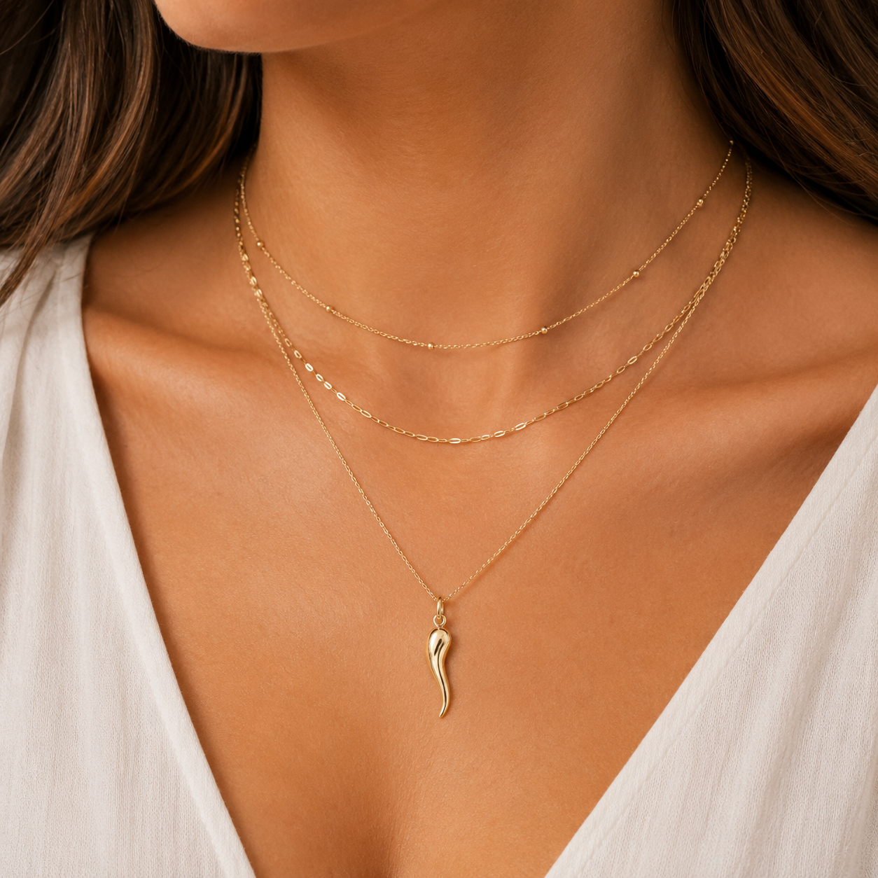 9ct Yellow Gold Italian Lucky Horn Charm