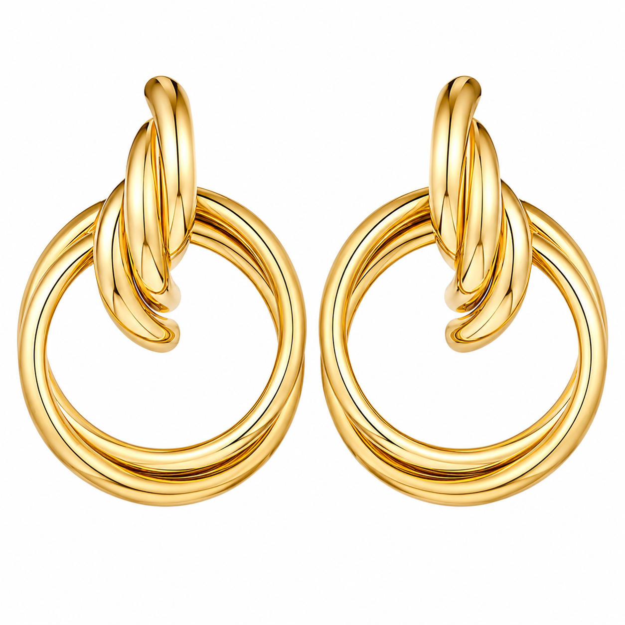 Vixen Contemporary Statement Hoop Earrings 4cm x 3cm