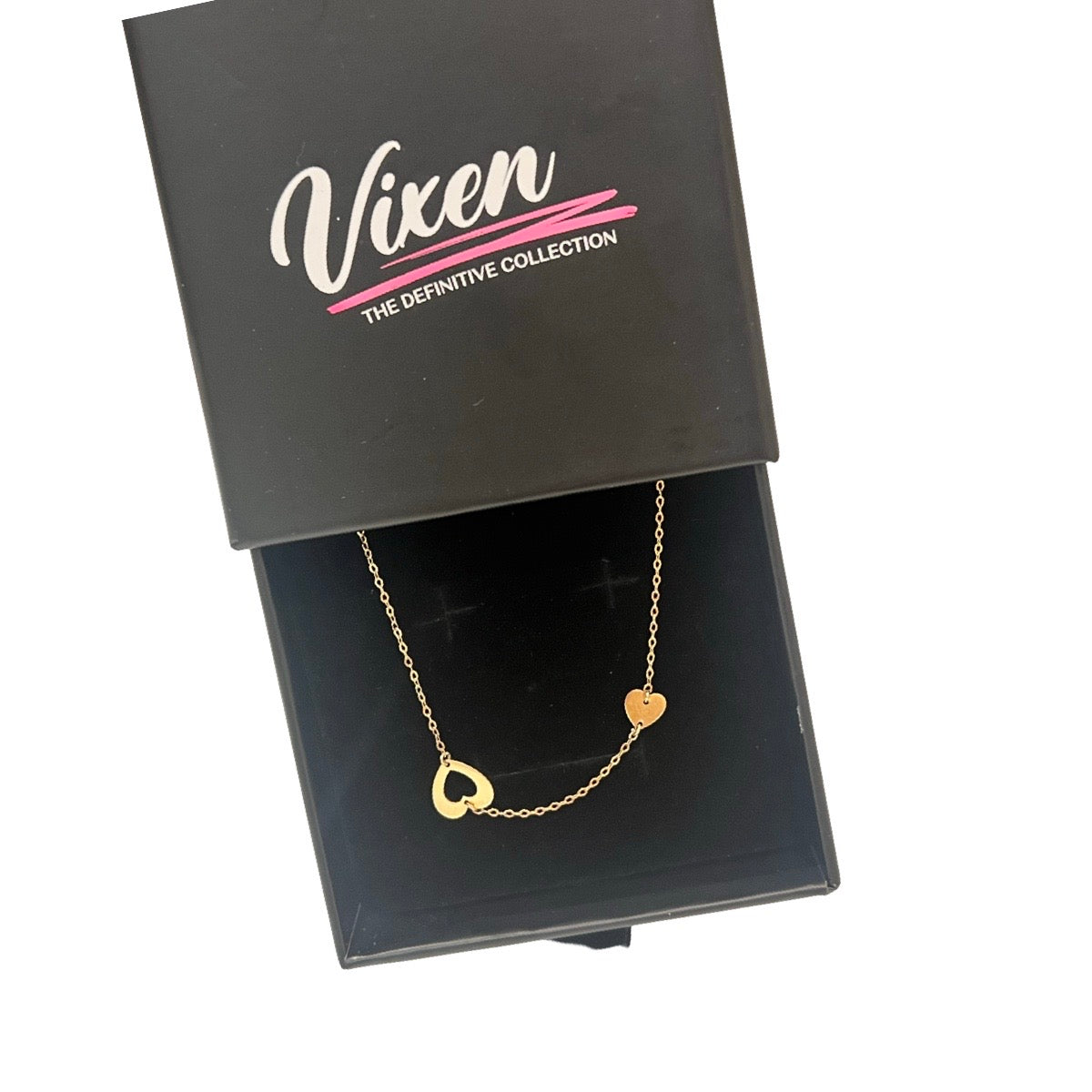 9ct heart charm necklace in jewellery box