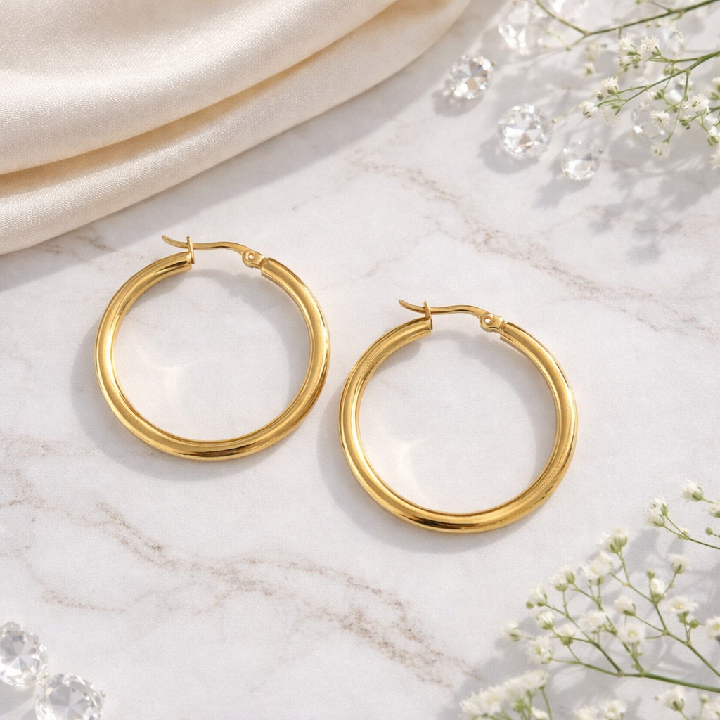 Classic 14k Gold Plated Hoops