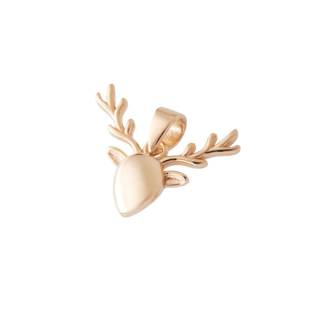 Deer face pendant in 9ct gold