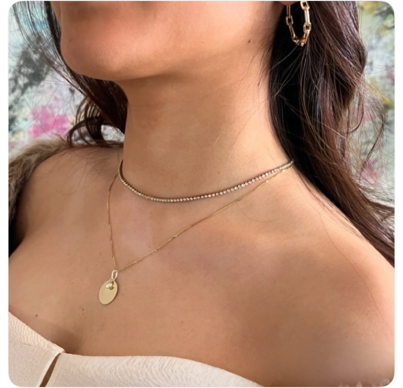 9ct Yellow Gold Disc with Charm