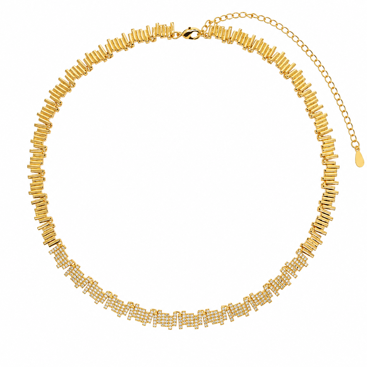 18k Gold Plated Pave' Choker Necklace