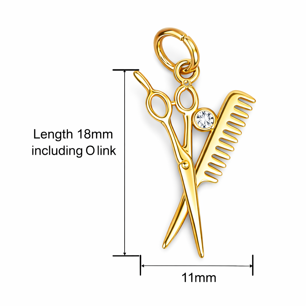 Hairdresser Scissors and Comb Pendant