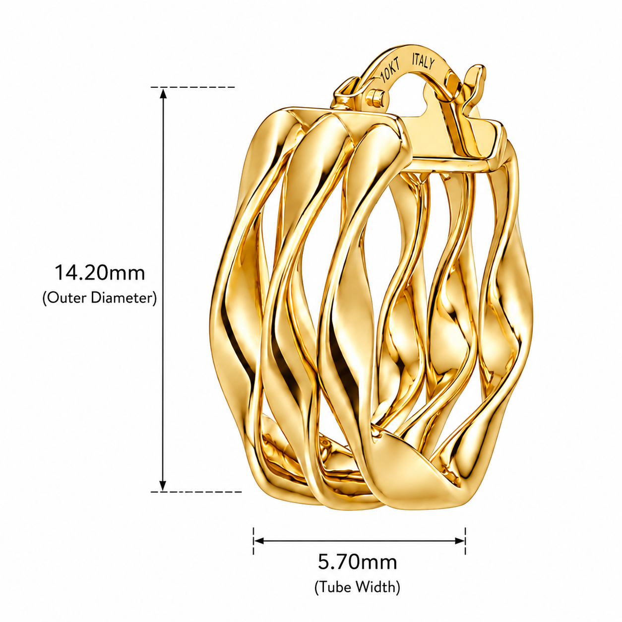 9ct Yellow Gold Twisted Hoop Earrings – Italian Gold Jewellery