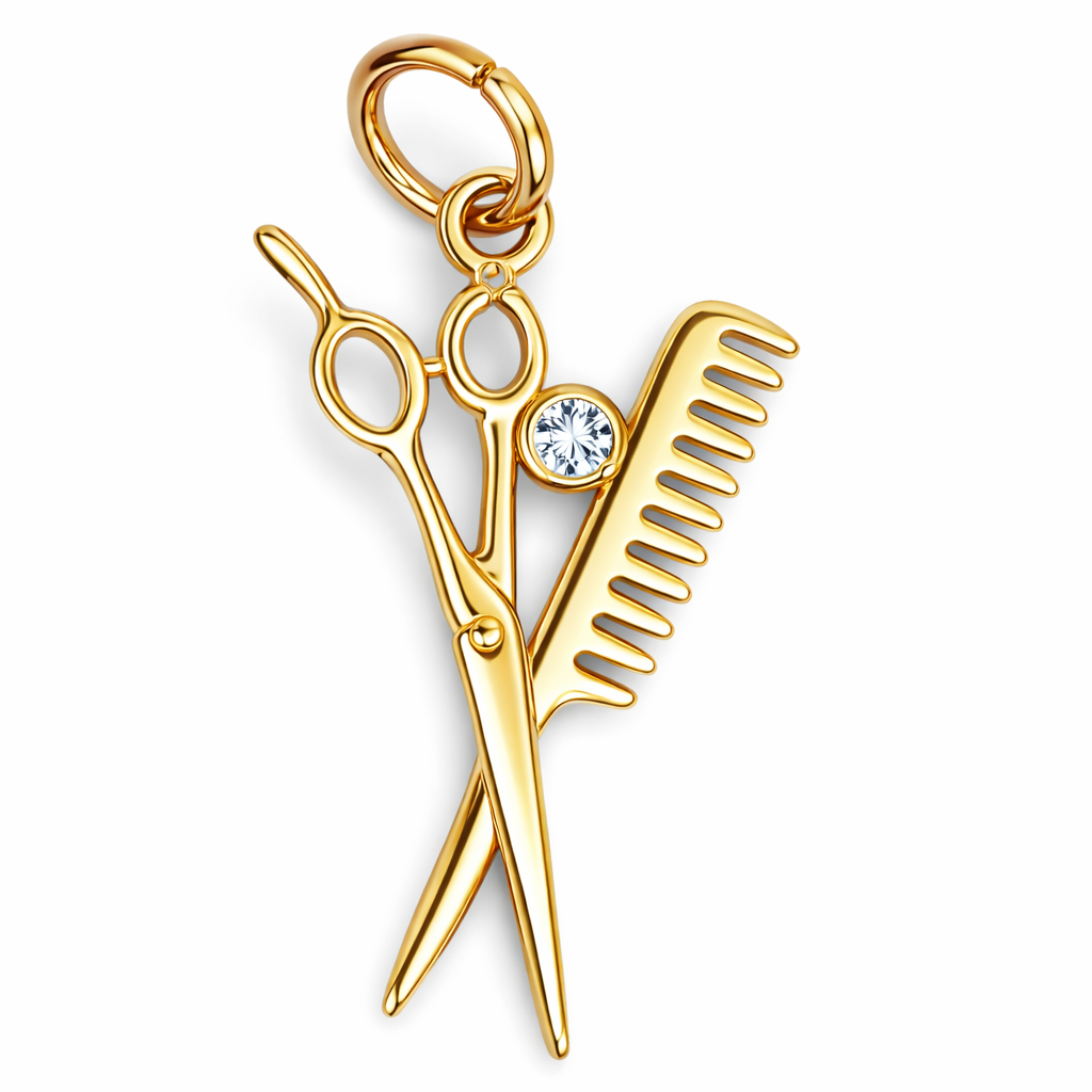 Hairdresser Scissors and Comb Pendant