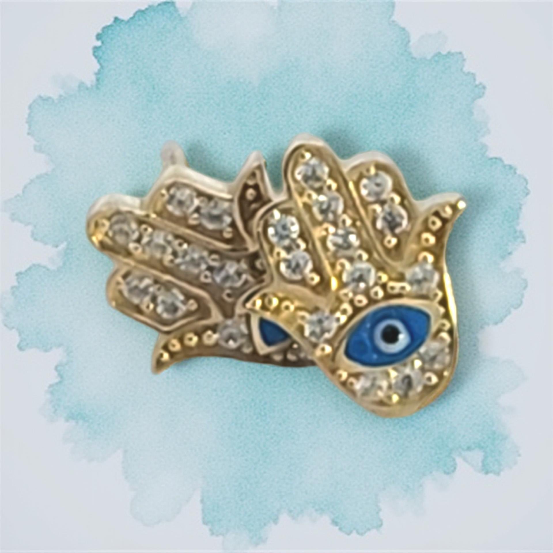 Hamsa Stud Earrings in 9ct Gold