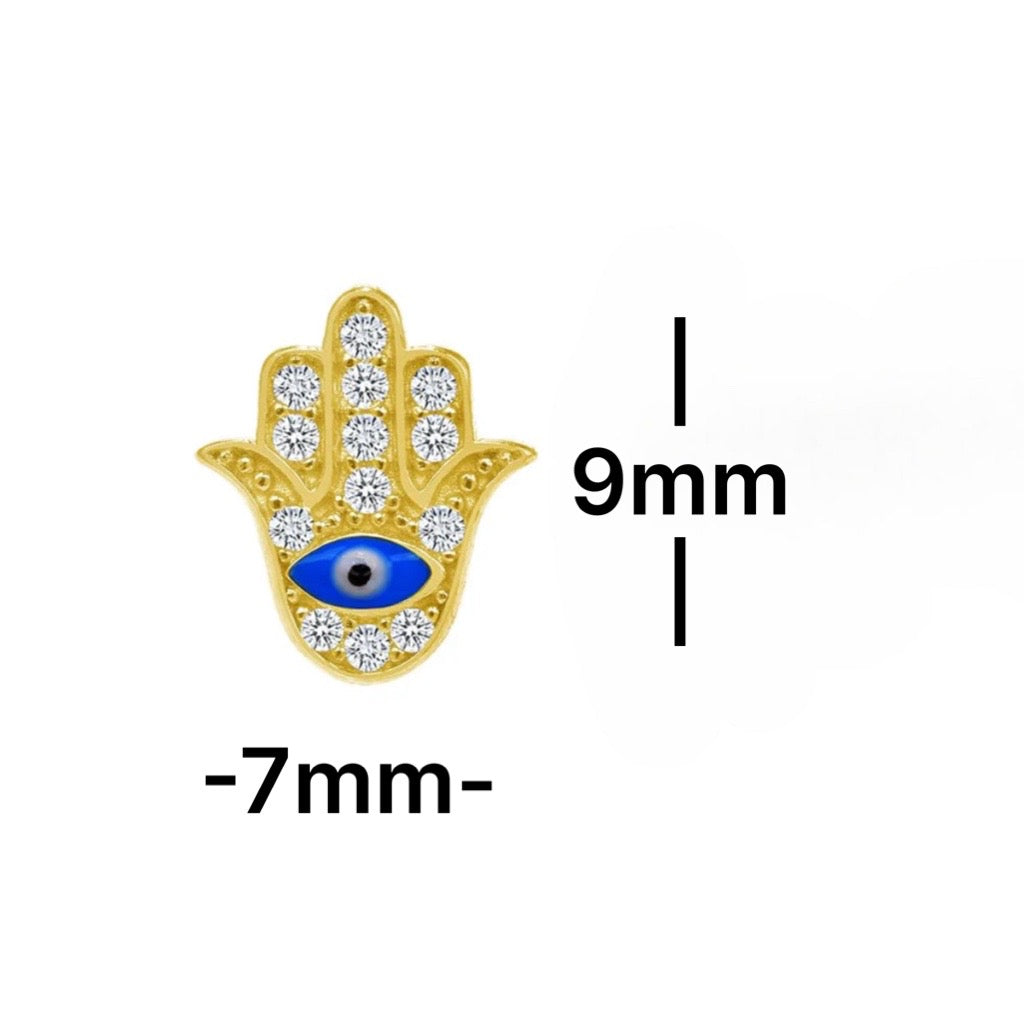 Hamsa Stud Earrings in 9ct Gold
