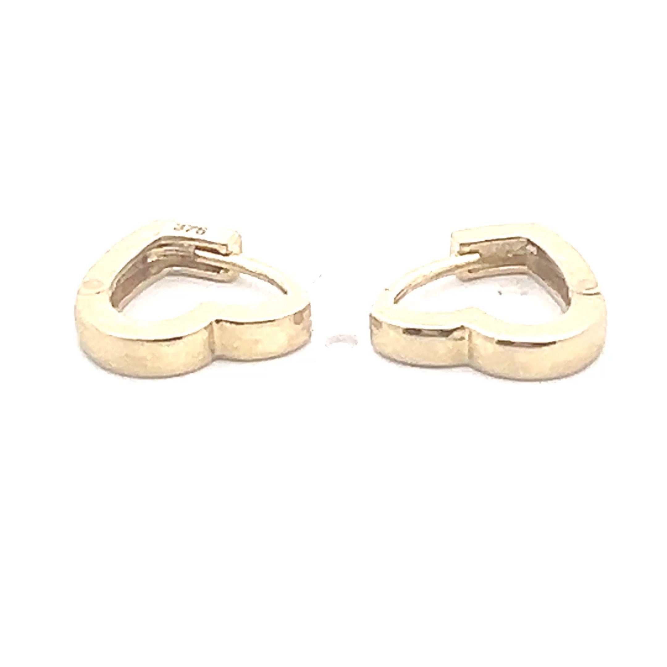 Heart Huggie Earrings in 9ct Yellow Gold