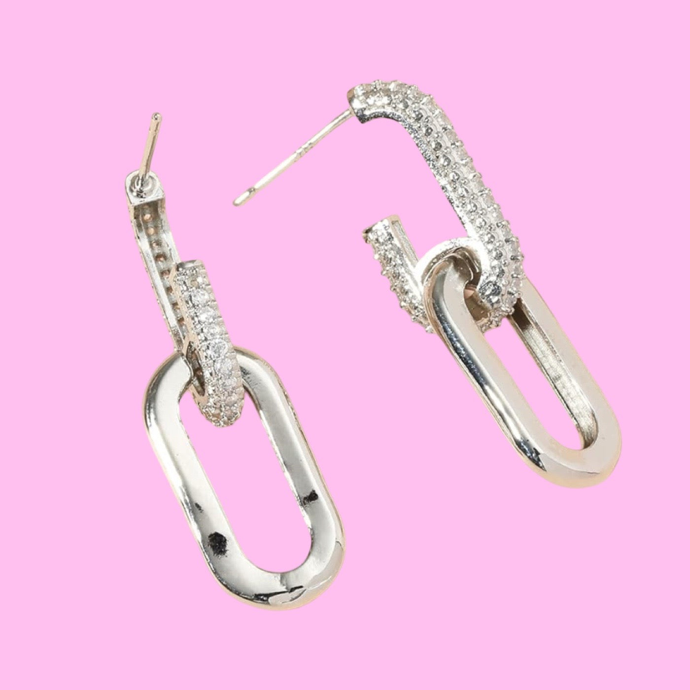 Silver Paperclip Earrings