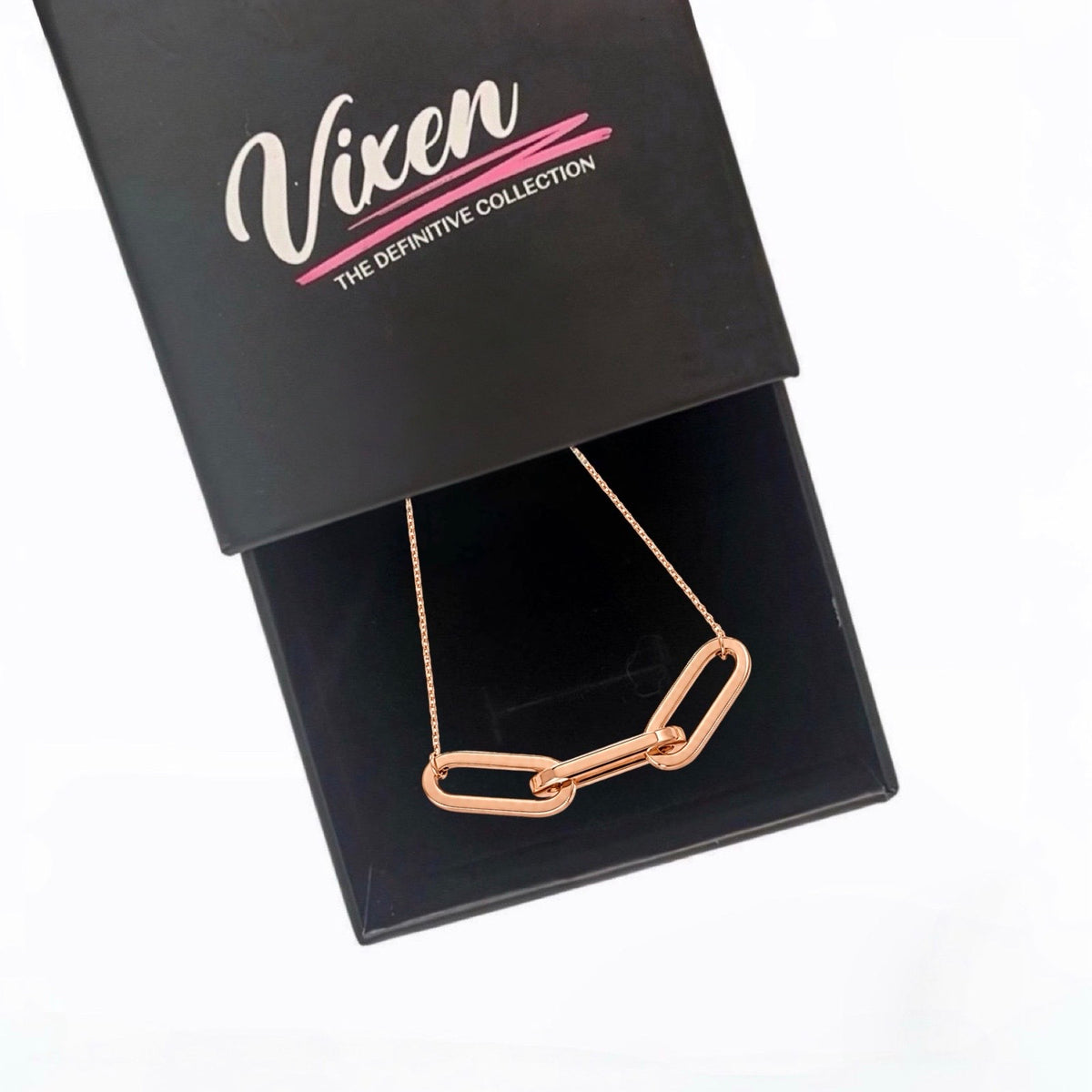 9ct Rose Gold Multi-Link Paperclip Bracelet 19cm