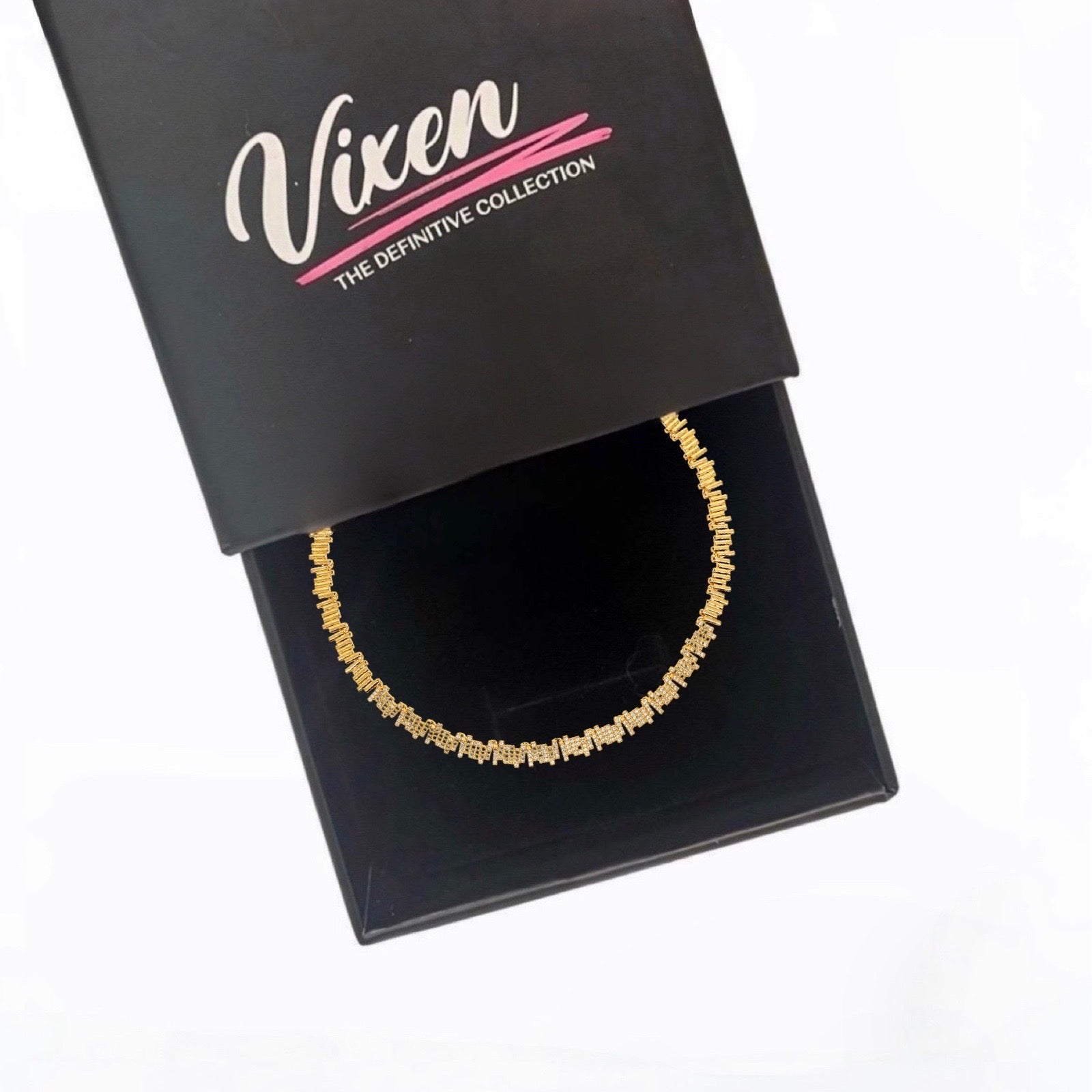 18k Gold Plated Pave' Choker Necklace