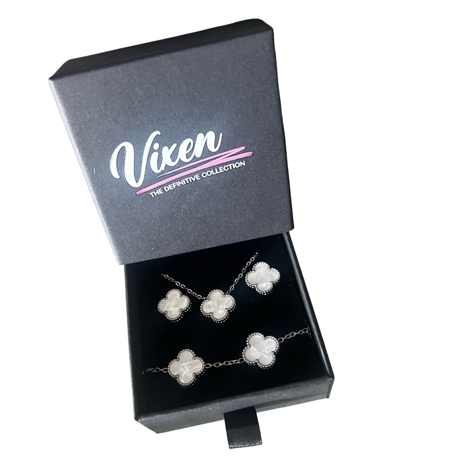 Clover Trio Set in Silver with Mother of Pearl