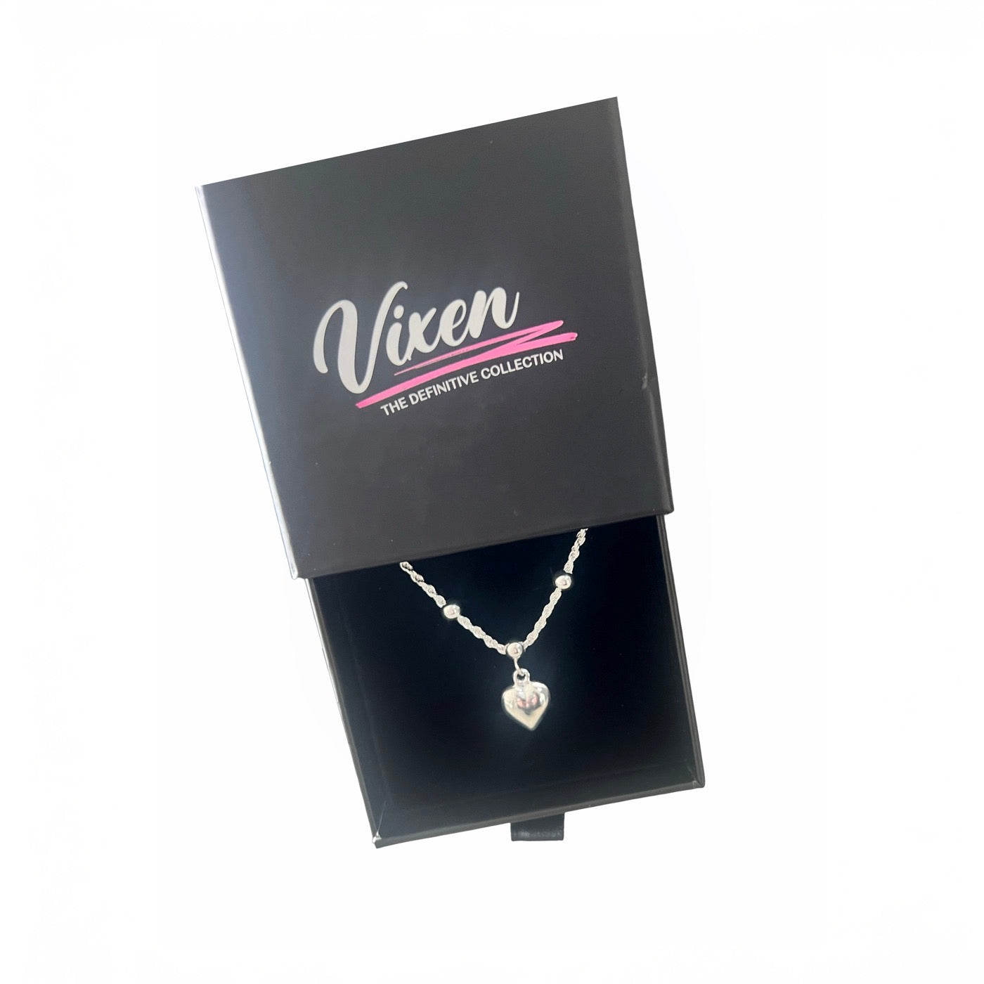 Sterling Silver Rope Chain with Heart Charm