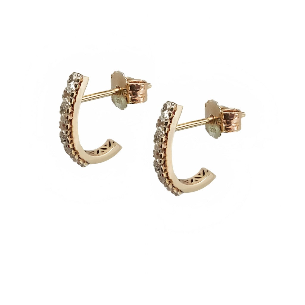 half round stud earrings