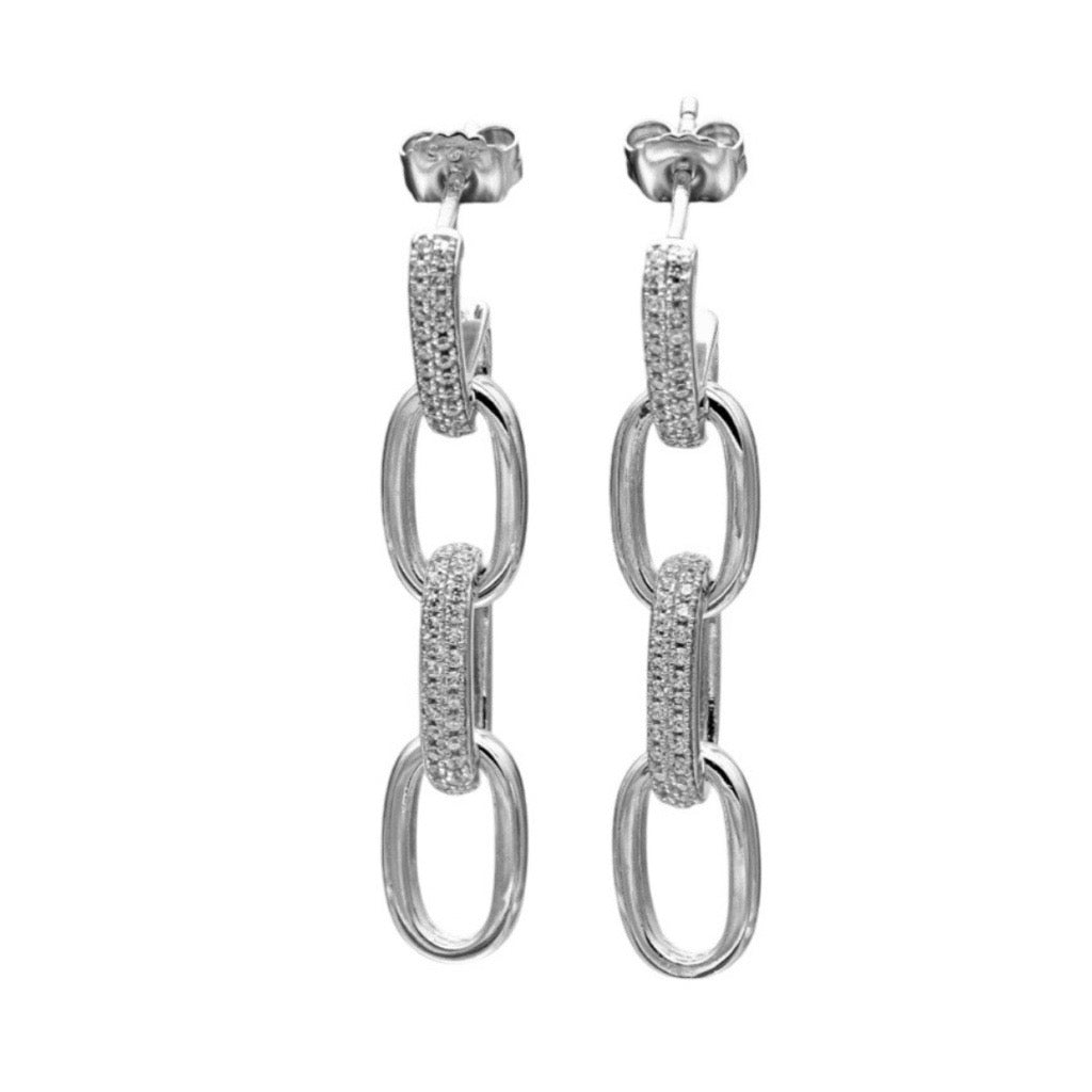 Shimmering Paperclip Link Earrings