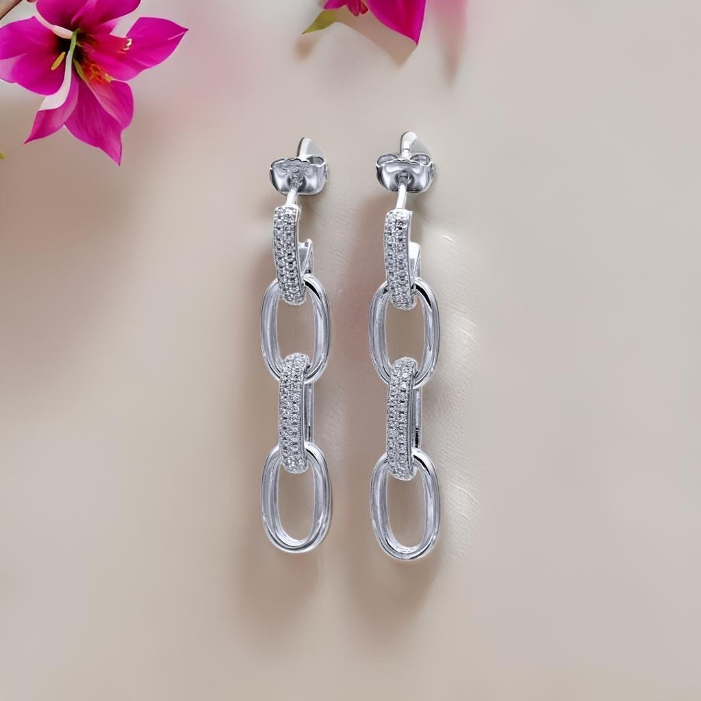Shimmering Paperclip Link Earrings