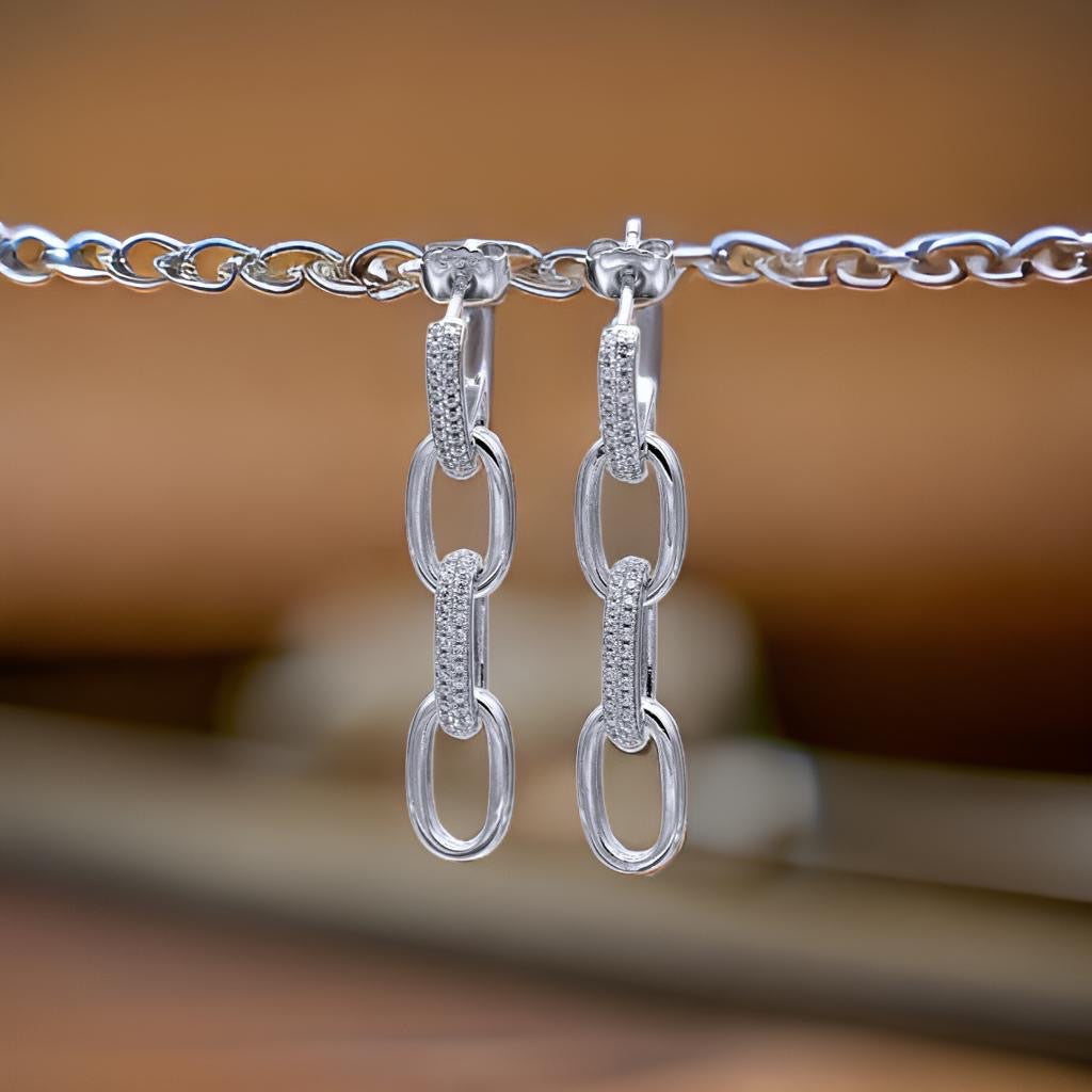 Shimmering Paperclip Link Earrings