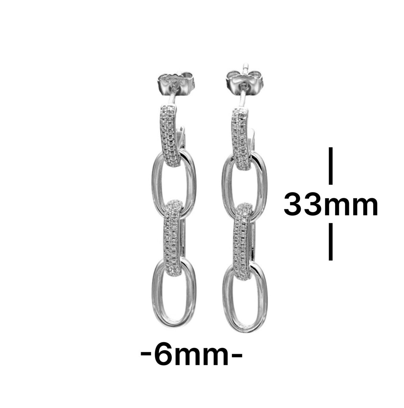 Shimmering Paperclip Link Earrings