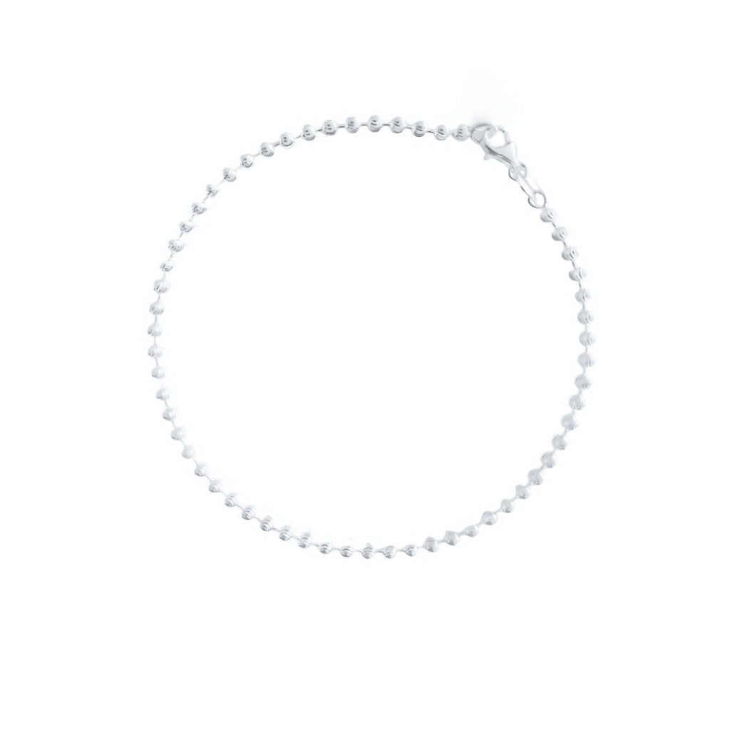 Silver Beaded Ankle Chain