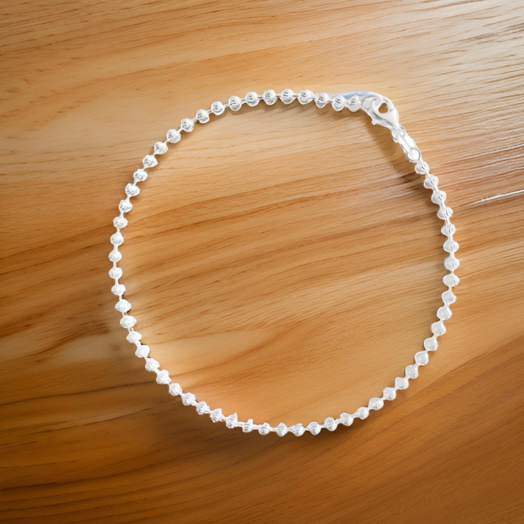 Silver Beaded Ankle Chain