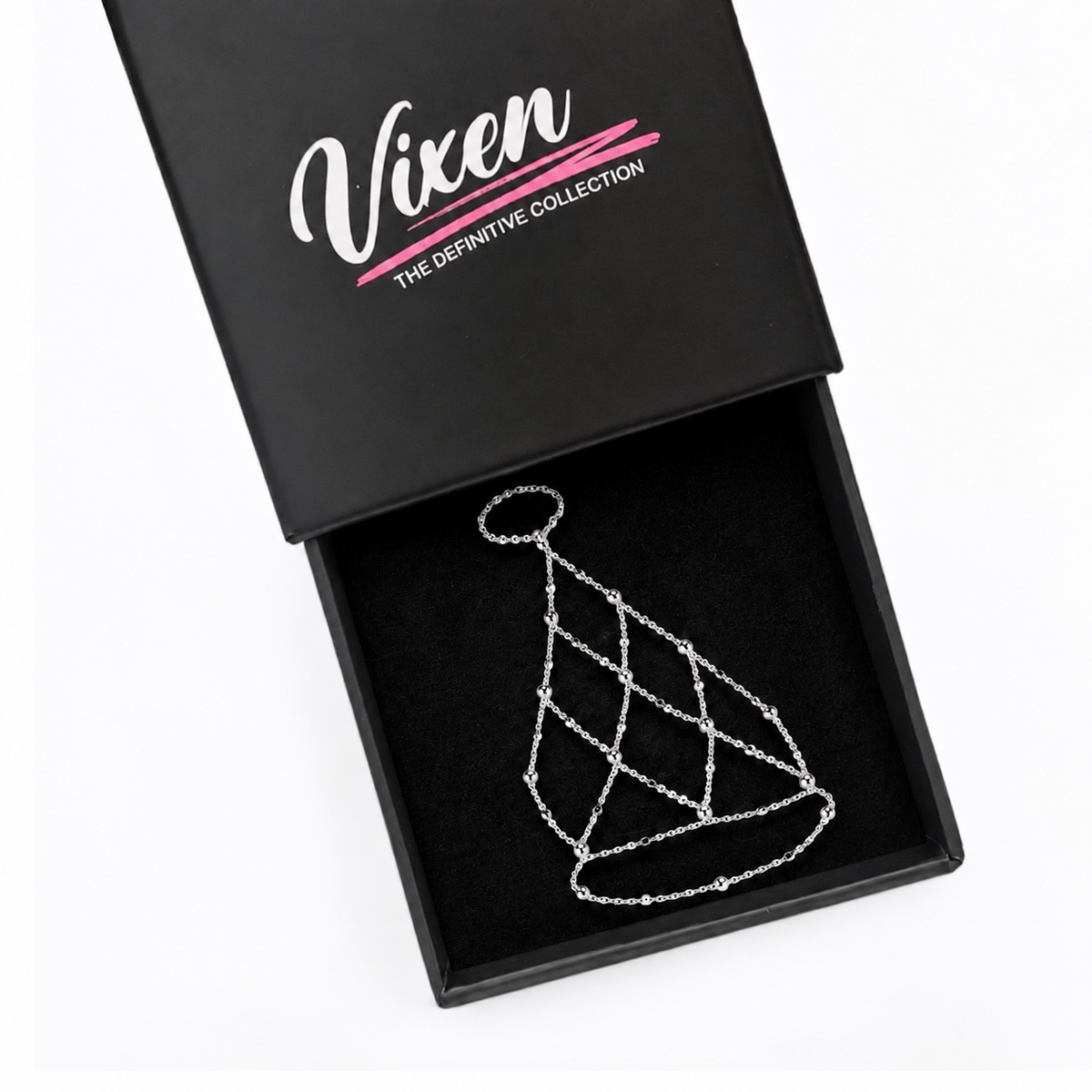 Vixen Silver Fashion Lattice Hand Chain Bracelet