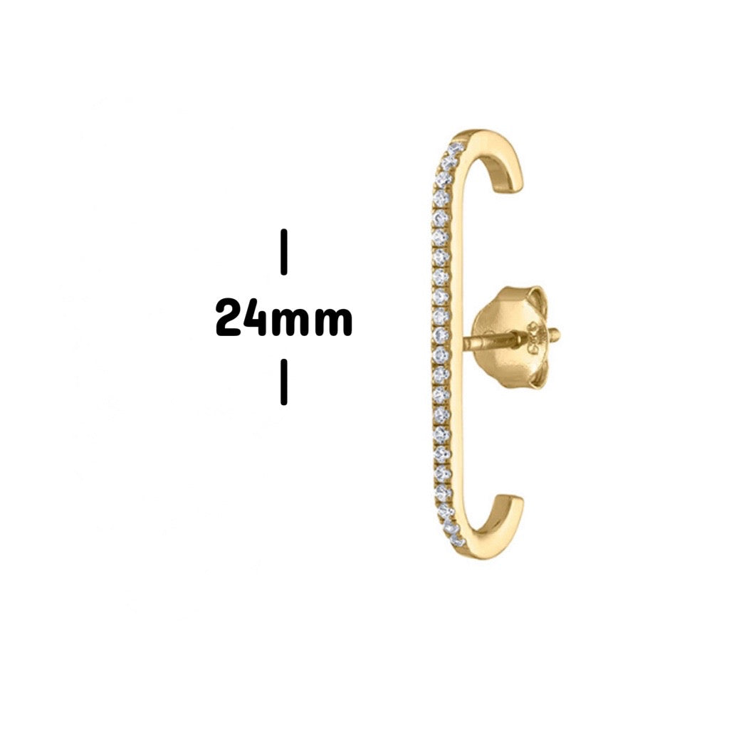 gold stud earring that wraps over the era